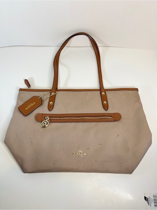 Coach Handbags - Coach Sawyer Tote Bag Tan Brown Beige Large Shoulder Handbag Purse STAINS READ*